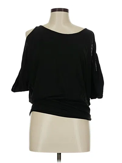 Pre-owned Assorted Brands 3/4 Sleeve Top Black Cold Shoulder Neckline Tops