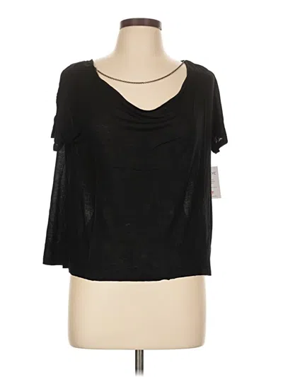 Pre-owned Assorted Brands 3/4 Sleeve Top Black Cold Shoulder Neckline Tops