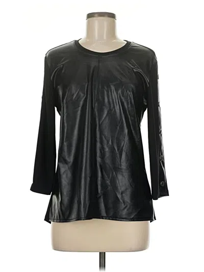 Pre-owned Assorted Brands 3/4 Sleeve Top Black Crew Neck Tops