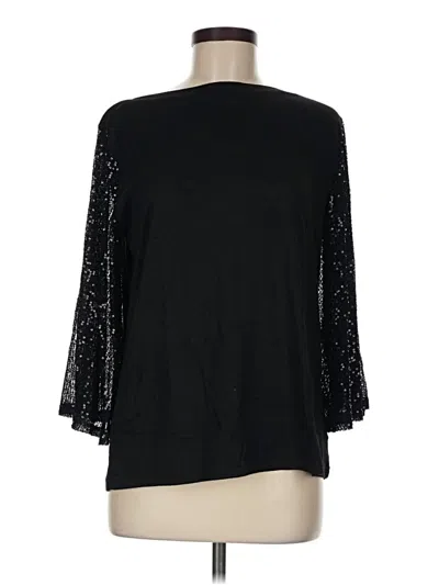 Assorted Brands 3/4 Sleeve Top Black Crew Neck Tops