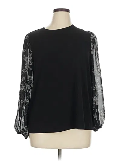 Pre-owned Assorted Brands 3/4 Sleeve Top Black Mock Neckline Tops