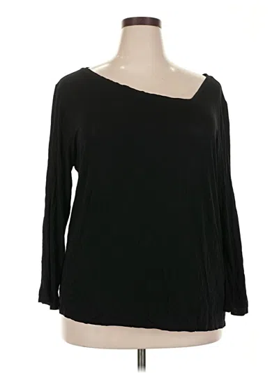 Pre-owned Assorted Brands 3/4 Sleeve Top Black One Shoulder Neckline Tops