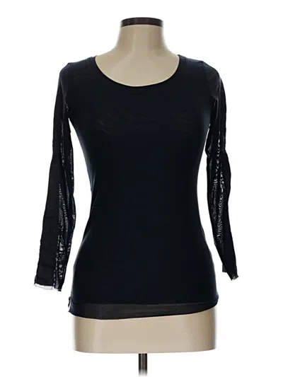Pre-owned Assorted Brands 3/4 Sleeve Top Black Scoop Neck Tops