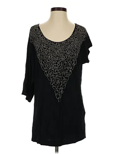Assorted Brands 3/4 Sleeve Top Black Scoop Neck Tops