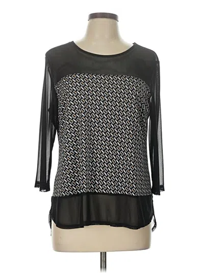 Pre-owned Assorted Brands 3/4 Sleeve Top Black Square Neckline Tops