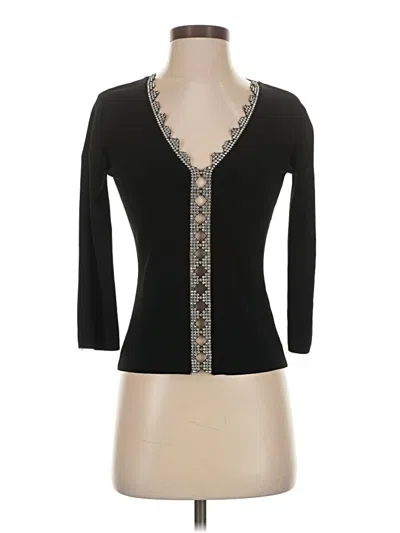 Pre-owned Assorted Brands 3/4 Sleeve Top Black Sweetheart Neckline Tops