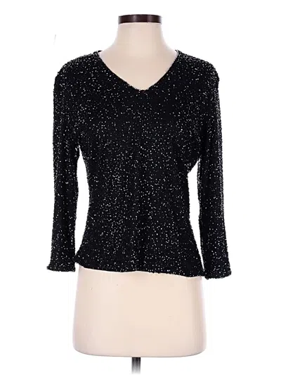 Pre-owned Assorted Brands 3/4 Sleeve Top Black Sweetheart Neckline Tops