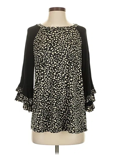 Pre-owned Assorted Brands 3/4 Sleeve Top Black Tops