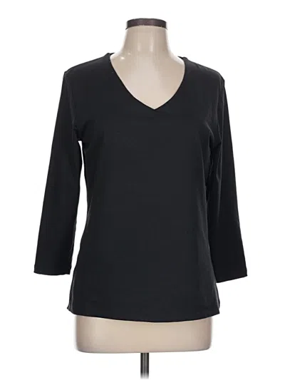Pre-owned Assorted Brands 3/4 Sleeve Top Black V-neck Tops
