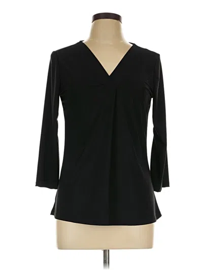 Pre-owned Assorted Brands 3/4 Sleeve Top Black V-neck Tops