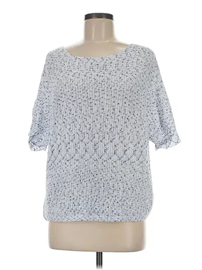 Pre-owned Assorted Brands 3/4 Sleeve Top Blue Boatneck Tops