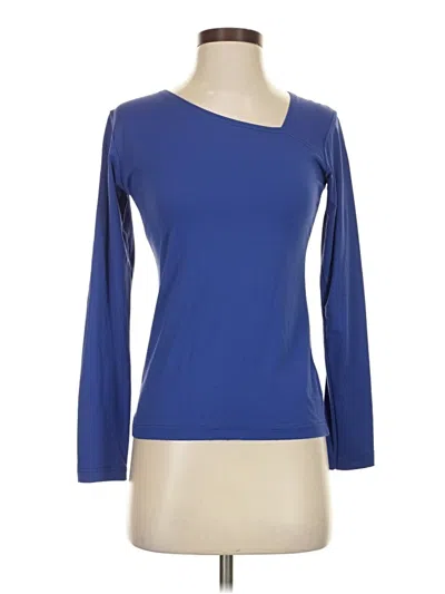 Pre-owned Assorted Brands 3/4 Sleeve Top Blue Boatneck Tops