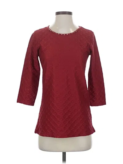 Pre-owned Assorted Brands 3/4 Sleeve Top Burgundy Boatneck Tops