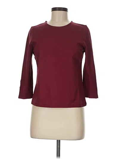 Pre-owned Assorted Brands 3/4 Sleeve Top Burgundy Boatneck Tops