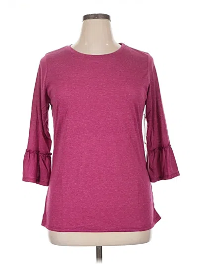 Pre-owned Assorted Brands 3/4 Sleeve Top Burgundy Boatneck Tops
