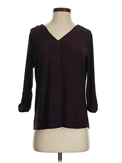 Pre-owned Assorted Brands 3/4 Sleeve Top Burgundy V-neck Tops