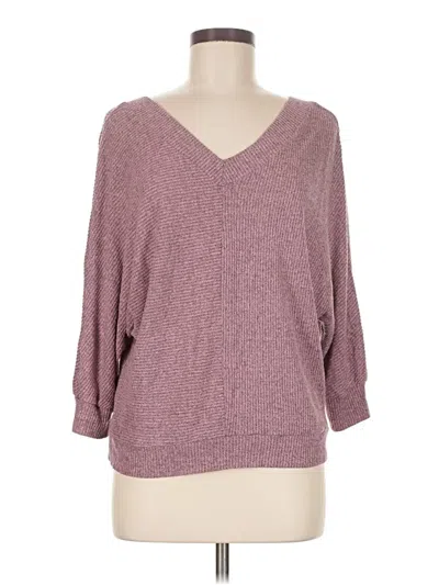 Pre-owned Assorted Brands 3/4 Sleeve Top Burgundy V-neck Tops