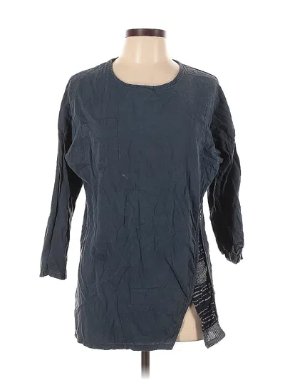 Pre-owned Assorted Brands 3/4 Sleeve Top Gray Boatneck Tops