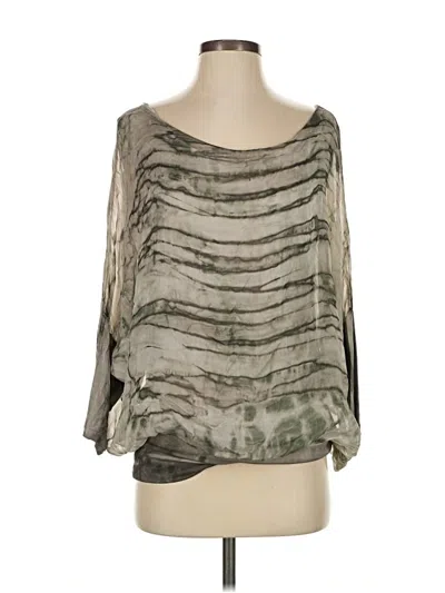 Pre-owned Assorted Brands 3/4 Sleeve Top Gray Boatneck Tops