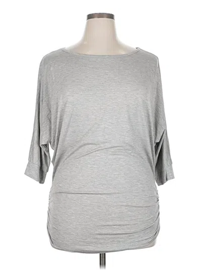 Pre-owned Assorted Brands 3/4 Sleeve Top Gray Boatneck Tops