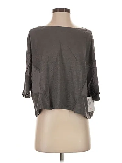 Assorted Brands 3/4 Sleeve Top Gray Boatneck Tops