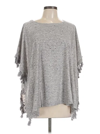 Assorted Brands 3/4 Sleeve Top Gray Cold Shoulder Neckline Tops