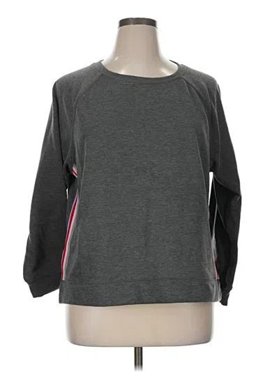 Pre-owned Assorted Brands 3/4 Sleeve Top Gray Crew Neck Tops