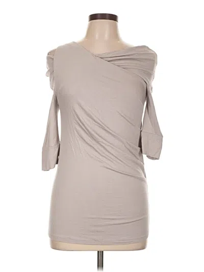 Assorted Brands 3/4 Sleeve Top Gray One Shoulder Neckline Tops