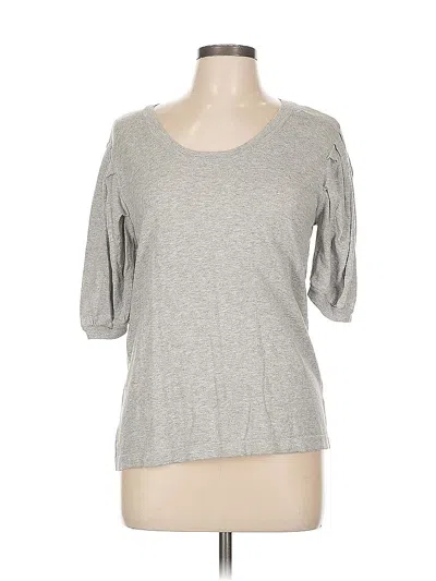 Pre-owned Assorted Brands 3/4 Sleeve Top Gray Scoop Neck Tops