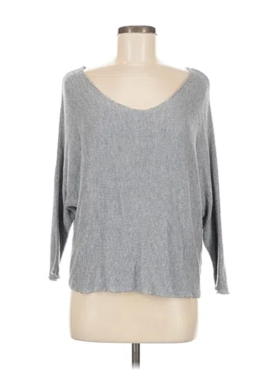 Pre-owned Assorted Brands 3/4 Sleeve Top Gray Scoop Neck Tops