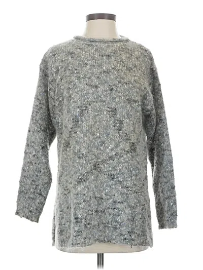 Pre-owned Assorted Brands 3/4 Sleeve Top Gray Turtleneck Tops