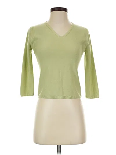 Pre-owned Assorted Brands 3/4 Sleeve Top Green V-neck Tops