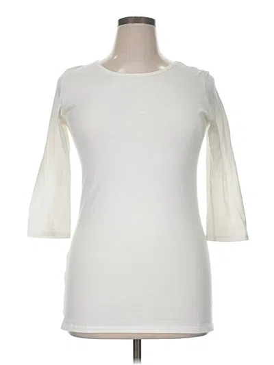 Pre-owned Assorted Brands 3/4 Sleeve Top Ivory Boatneck Tops In White