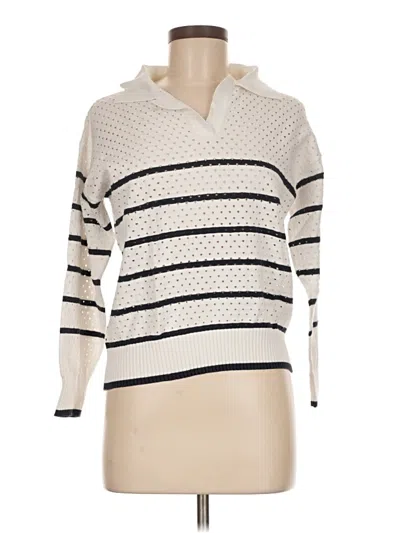 Pre-owned Assorted Brands 3/4 Sleeve Top Ivory Cowl Neck Tops In White