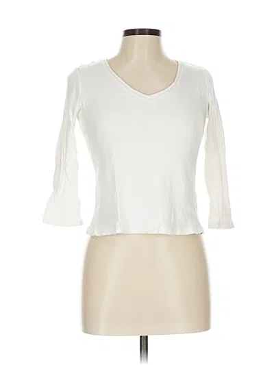 Pre-owned Assorted Brands 3/4 Sleeve Top Ivory Scoop Neck Tops In White