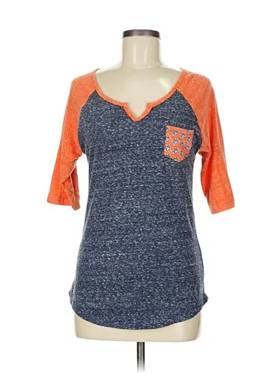 Pre-owned Assorted Brands 3/4 Sleeve Top Orange Sweetheart Neckline Tops
