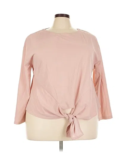 Pre-owned Assorted Brands 3/4 Sleeve Top Pink Boatneck Tops