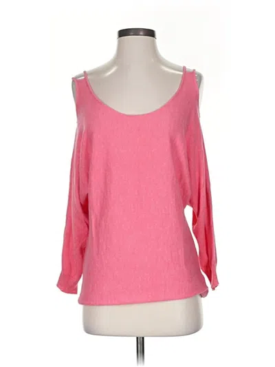 Pre-owned Assorted Brands 3/4 Sleeve Top Pink Cold Shoulder Neckline Tops