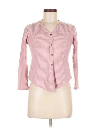 Pre-owned Assorted Brands 3/4 Sleeve Top Pink Plunge Neckline Tops