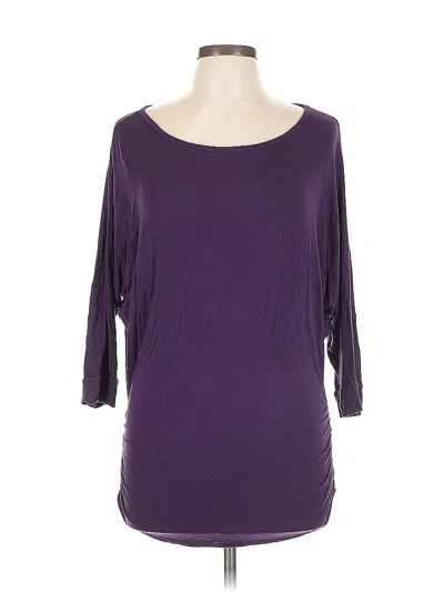 Pre-owned Assorted Brands 3/4 Sleeve Top Purple Boatneck Tops