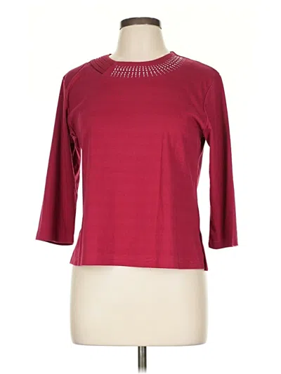Pre-owned Assorted Brands 3/4 Sleeve Top Red Mock Neckline Tops