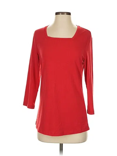 Pre-owned Assorted Brands 3/4 Sleeve Top Red Scoop Neck Tops