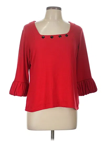 Pre-owned Assorted Brands 3/4 Sleeve Top Red Sweetheart Neckline Tops