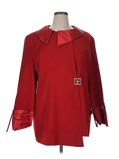 Pre-owned Assorted Brands 3/4 Sleeve Top Red Tie Neck Tops