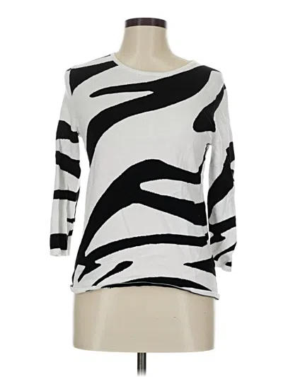 Pre-owned Assorted Brands 3/4 Sleeve Top Silver Boatneck Tops