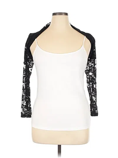 Pre-owned Assorted Brands 3/4 Sleeve Top White Sweetheart Neckline Tops