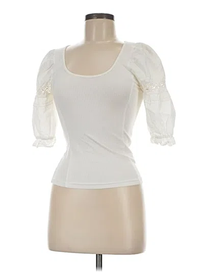 Pre-owned Assorted Brands 3/4 Sleeve Top White Sweetheart Neckline Tops