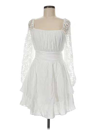 Pre-owned Assorted Brands 3/4 Sleeve Top White Sweetheart Neckline Tops