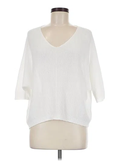 Assorted Brands 3/4 Sleeve Top White V-neck Tops