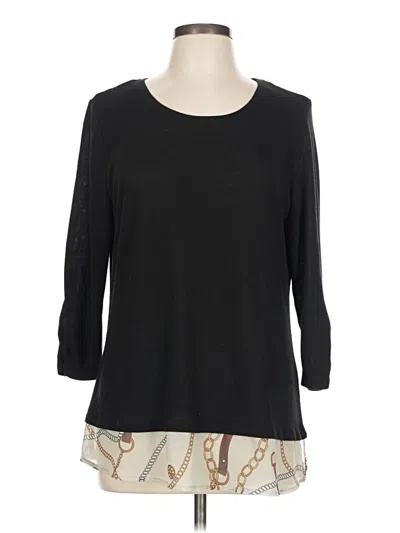 Pre-owned Assorted Brands 3/4 Sleeve T-shirt In Black